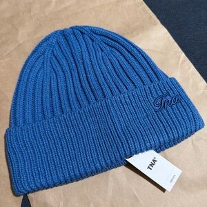 TNA Ribbed Blue Beanie